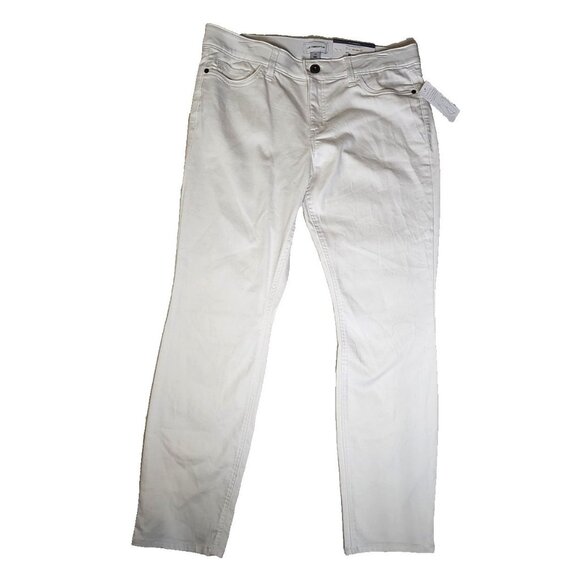 Liz Claiborne Classic Skinny Jeans Women's Size 12 Mid Rise White Denim - Picture 2 of 7